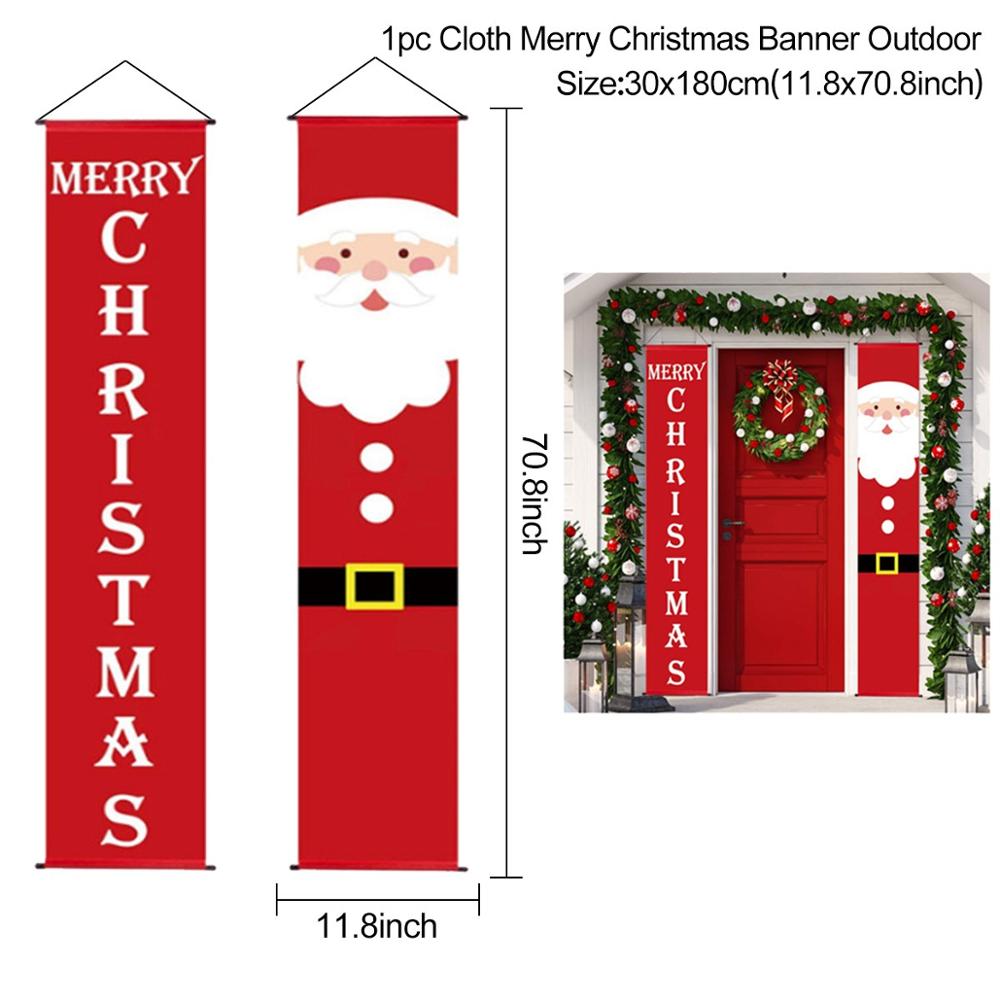 Santa Claus Banner Merry Christmas Decor For Home Christmas Door Decor Outdoor Xmas Ornament Navidad 2022 Happy New Year 2023 - anconmall