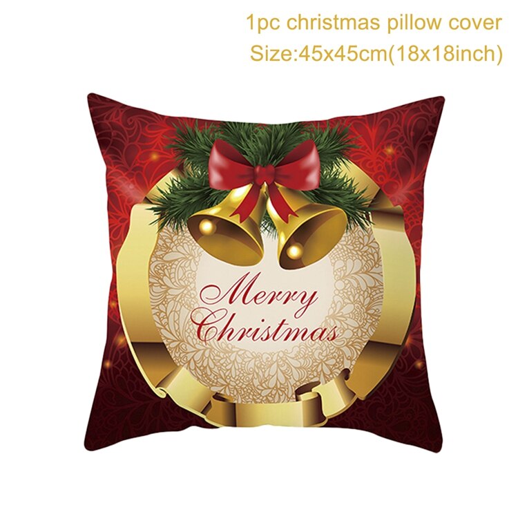 Christmas Cushion Cover Merry Christmas Decorations for Home 2022 Christmas Ornament Xmas Gifts Navidad Noel Happy New Year 2023
