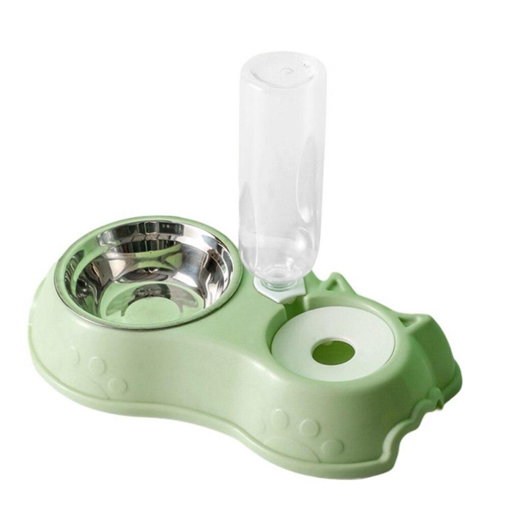 Pet Bowl Three Bowl Automatic Feeder and Water Anti Overturning Pet Dog Moisture Proof Mouth Stainless Steel Bowl for Cats - anconmall