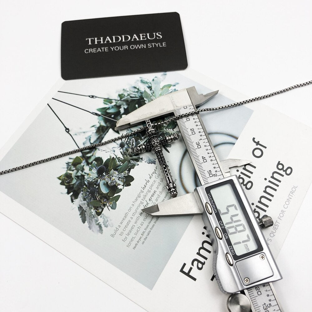 Cross Pave Link Necklace Brand New Chain Fashion Jewelry Europe 925 Sterling Silver Rebel Gift For Men & Women