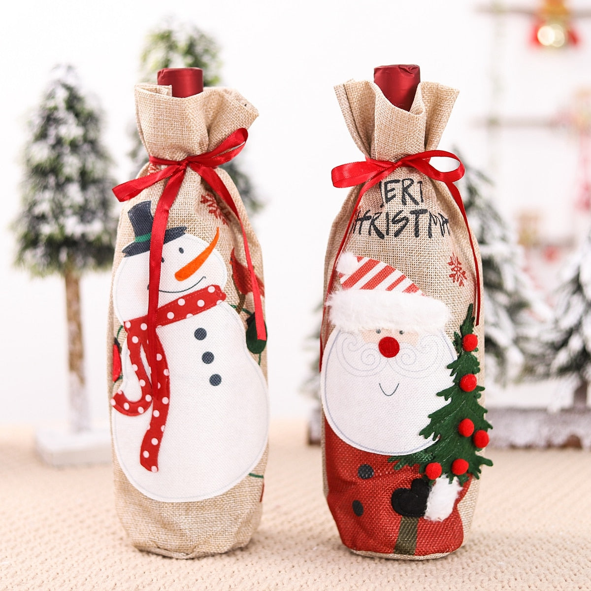 Christmas Wine Bottle Cover Christmas Decorations For Home Santa Claus Christmas Ornament Table Decor 2022 Navidad Xmas Gift