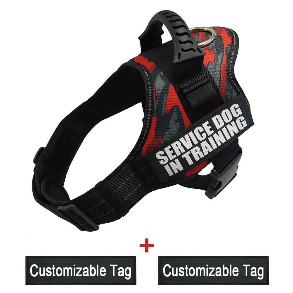 Reflective Adjustable Dog Nylon Harnesses with Customizable Name Labels Dog Vest Strap for Large Medium Small Dogs Drop-Shipping - anconmall