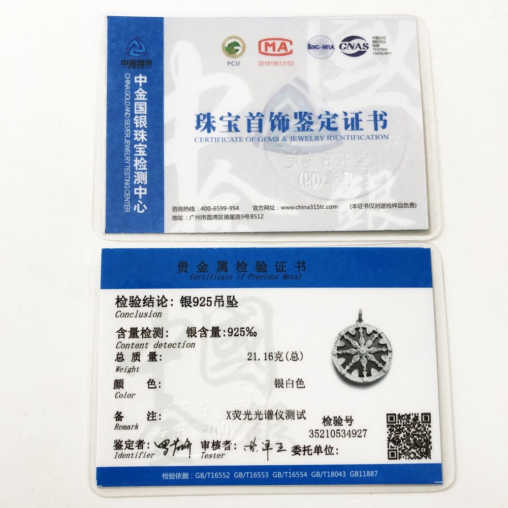 Pendant Black Crystal Wheel Brand New Karma Jewelry Trendy Europe 925 Sterling Silver Gift For Women Men