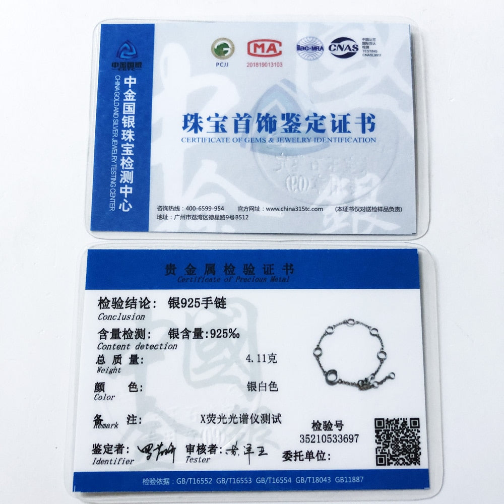 Round Eyelets Basic Charm Bracelets Link Chain 925 Sterling Silver Trendy Fashion Club Jewelry Europe Style Women Gift