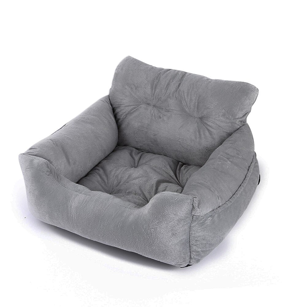 Dog Car Seat,Puppy Booster Seat Dog Travel Car Carrier Bed with Storage Pocket and Clip-on Safety Leash Removable Washable Cover - anconmall