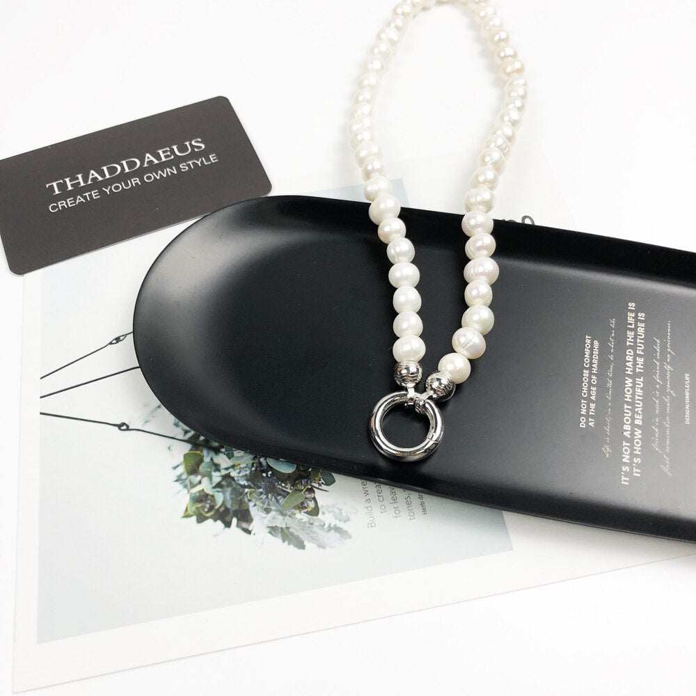 Strand Necklace Real Freshwater Pearl Brand New 925 Sterling Silver Fashion Jewelry Europe Style Glam Gift For Women Friend