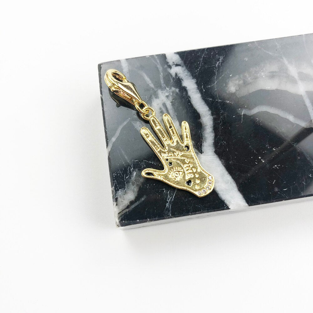 Charm Necklace Hand & Moon Star Spring Fashion Jewelry Europe Link Chain 925 Sterling Silver Vintage Gift For Women Men