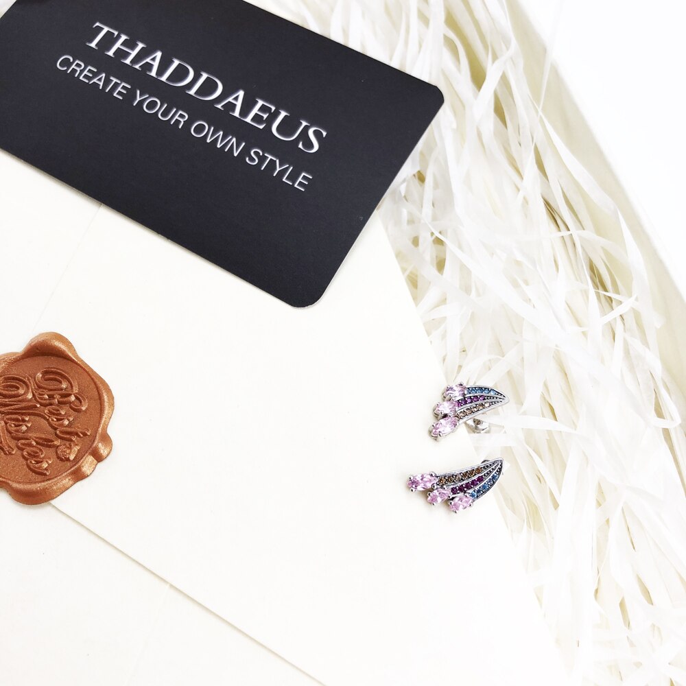 Ear Studs Hummingbird Wing,Unusual Rainbow Look Jewerly For Women Summer New Bohemia Powerful Gift In 925 Sterling Silver