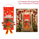 Christmas Door Hanging Banner Porch Santa Claus Faceless Doll Merry Christmas Flag Decorations For Home Navidad Ornament Pendant