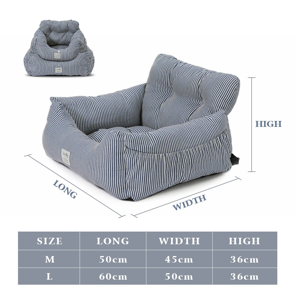Dog Car Seat Bed With Safety Belt Sofa Travel Dog Car Seats Cover For Small Medium Dogs Puppy Front/Back Seat Pad Pet Products - anconmall