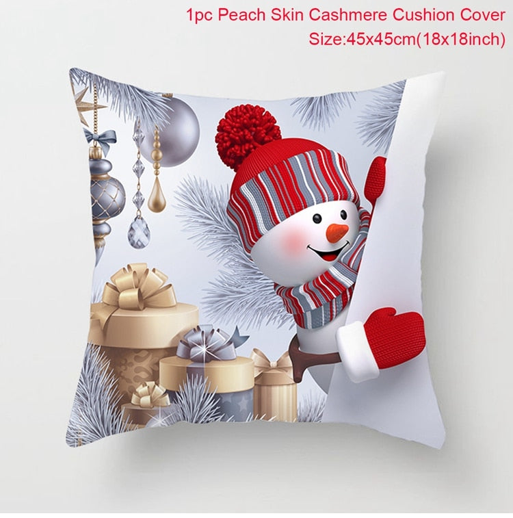 Santa Claus Snowman Cushion Cover Merry Christmas Decorations For Home Navidad 2022 Christmas Ornaments Xmas Gift New Year 2023