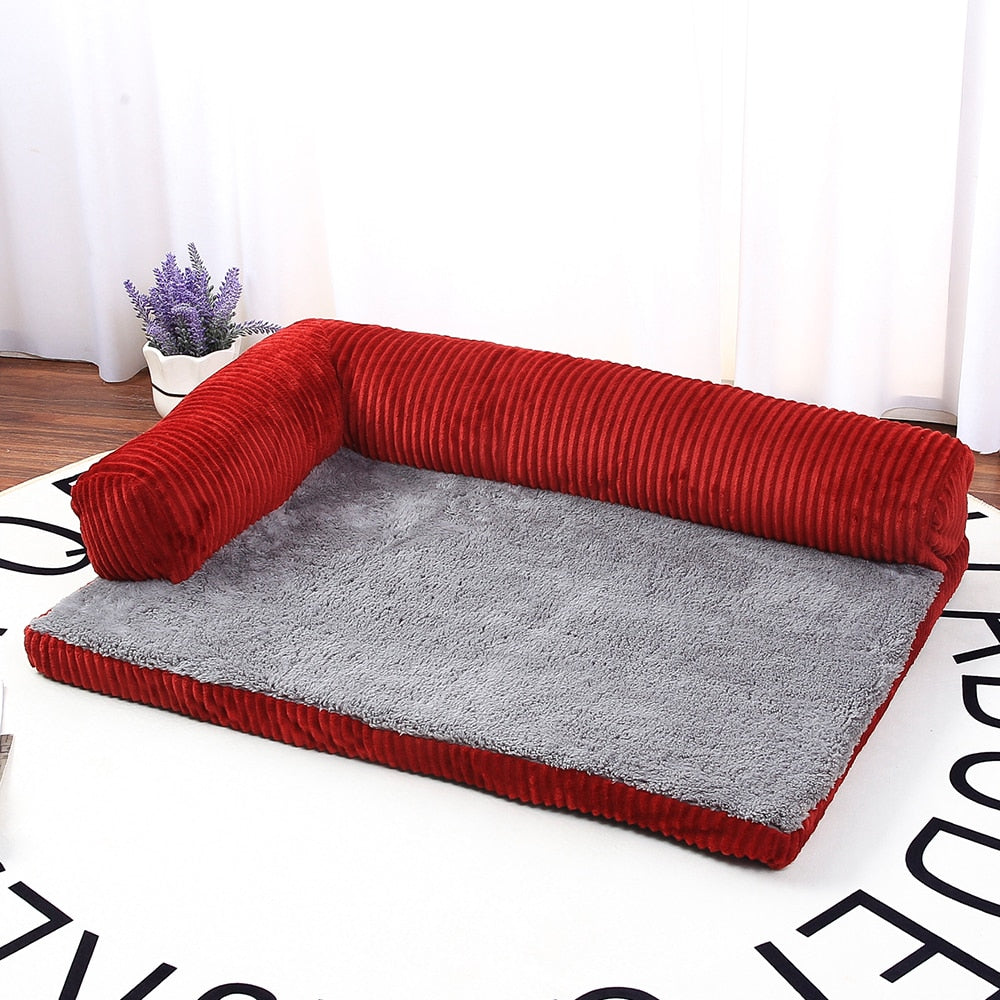 Dog Sofa Bed Pet Soft Lounger Cushion Big Dog Kennel Puppy L Shaped Couch Bed For Small Medium Large Dogs - anconmall