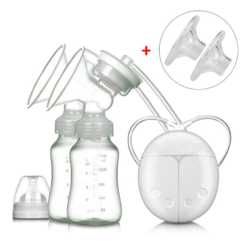 Electric Breast Pump with Milk Bottle Lactation Suck USB Breast Enlargement Pump with Message Heating Pads Feeding Nipples