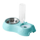 Pet Bowl Three Bowl Automatic Feeder and Water Anti Overturning Pet Dog Moisture Proof Mouth Stainless Steel Bowl for Cats - anconmall