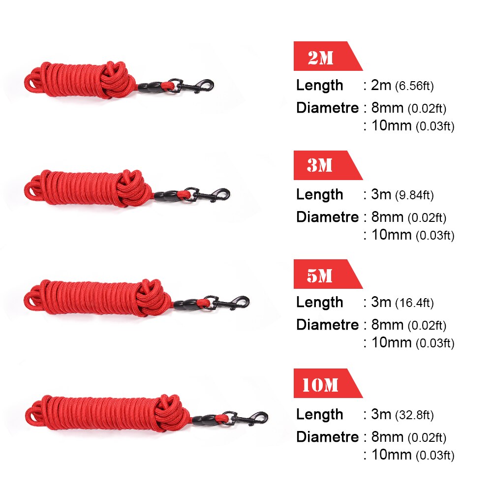 Long Outdoor Dog Leash 2m/3m/5m/10m Round Nylon Cat Rope with Cotton Handle Training Walking Leash for Small Medium Large Dogs - anconmall