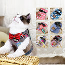 Fashion Cat Harness and Leash Set Bow Tie Adjustable Cute Cats Collar Outdoor Walking For Kitten Cats Accessories Supplies - anconmall