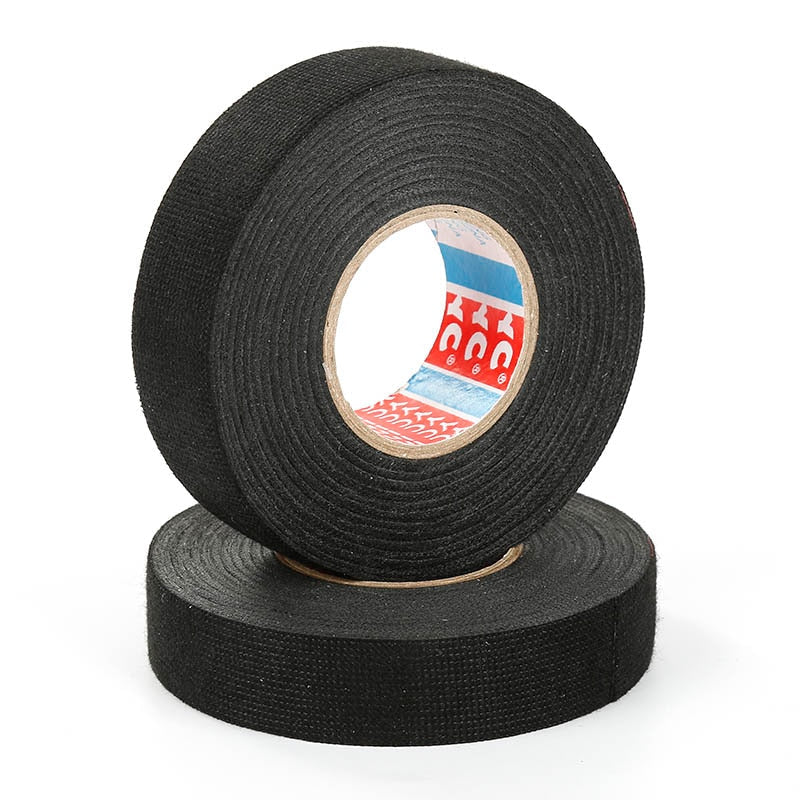 9/15/19/25/32MM 15M Heat-resistant Adhesive Cloth Fabric Tape For Automotive Cable Tape Harness Wiring Loom Electrical Heat Tape