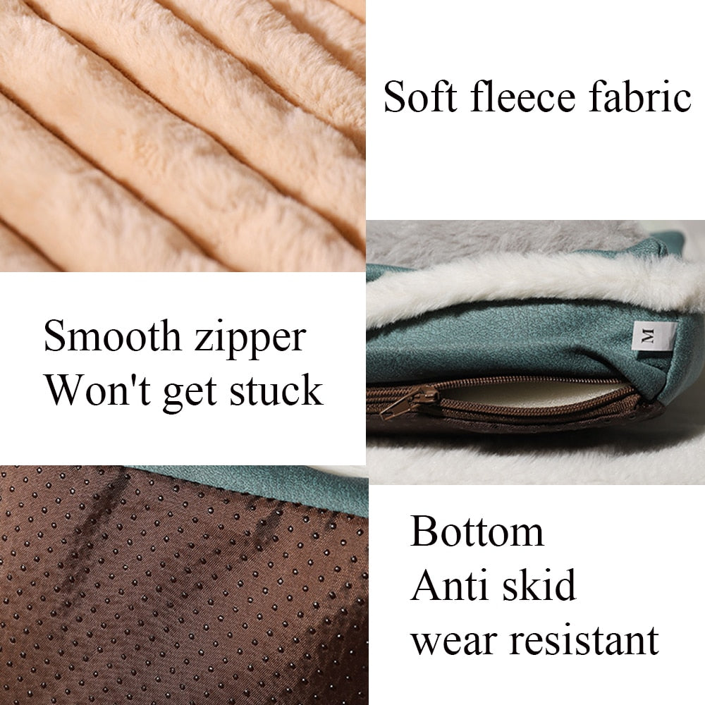 Winter Padded Dog Cushion Warm Fleece Dog Mat Dog Pillow Non Slip Removable for Cleaning Pet Bed for Small Medium Large Dogs Cat - anconmall