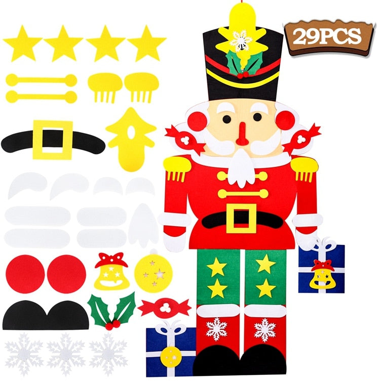 DIY Felt Christmas Tree Christmas Decoration for Home Navidad 2022 New Year Kids Gift Christmas Ornaments Santa Claus Xmas Decor - anconmall