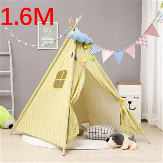 1.6M House For Children Tent Portable Kids Tent Cabana Tipi Infantil Baby Teepee Tents Castle Carpet/LED Lights/Decoration