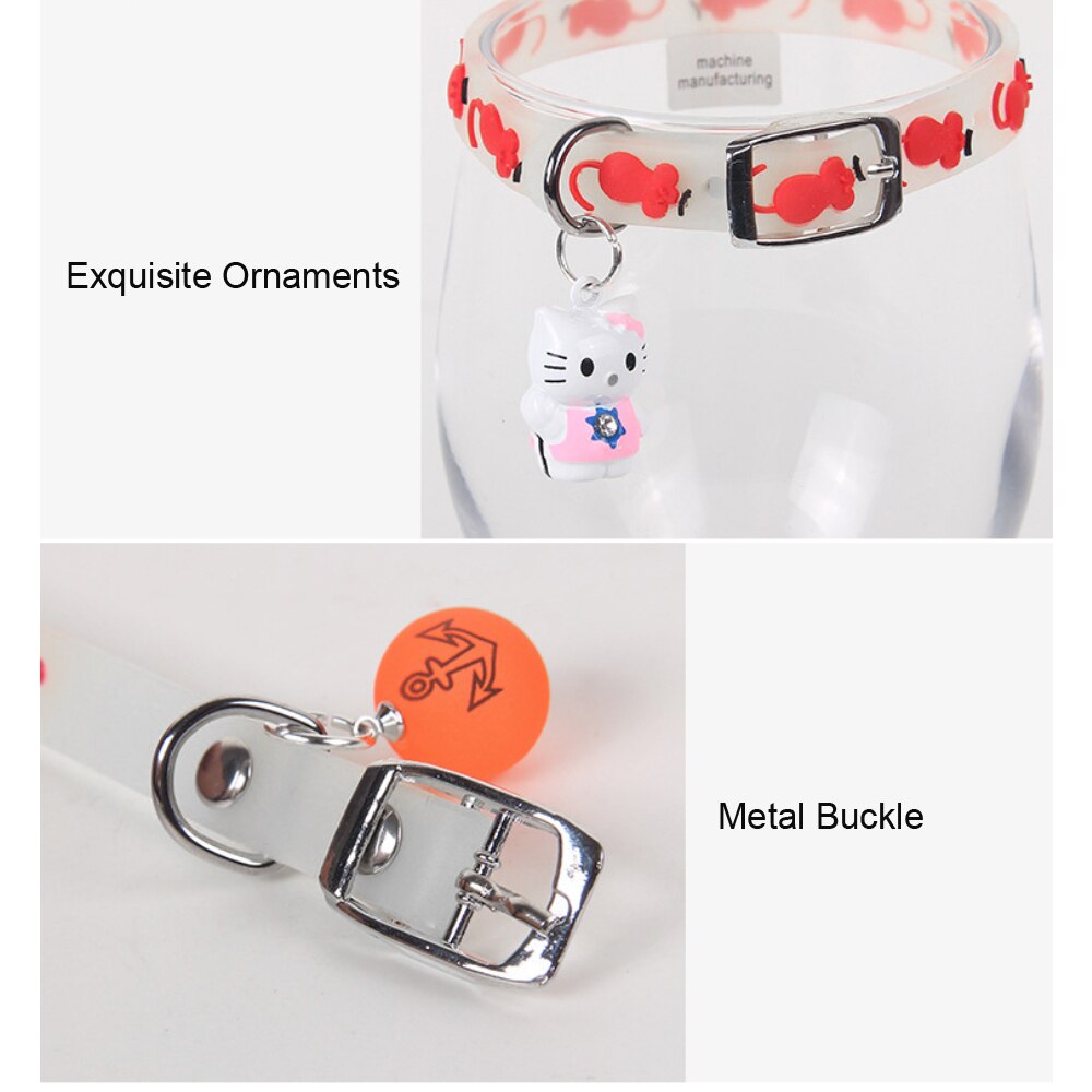 4PCS Luminous Collars For Cat Pet Collar For Cats And Dogs Luminous Bell Collar Adjustable Rubber Luminous - anconmall