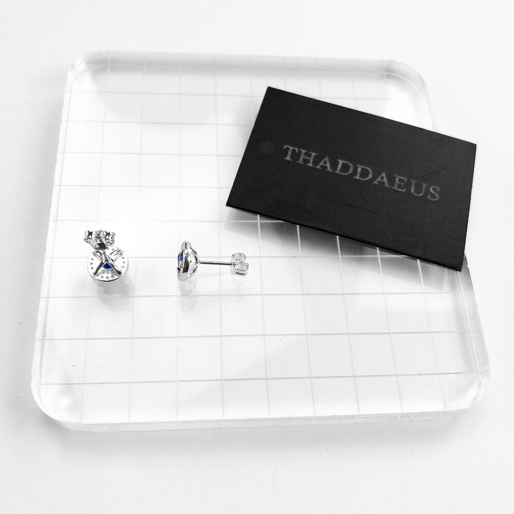 Light of Luna Blue Ear Studs Earring,Europe Style Fashion Jewerly For Women Gift In 925 Sterling Silver