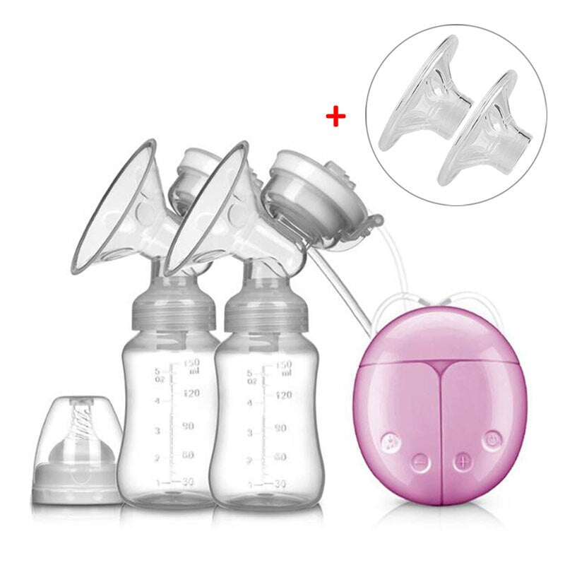 Electric Breast Pump with Milk Bottle Lactation Suck USB Breast Enlargement Pump with Message Heating Pads Feeding Nipples