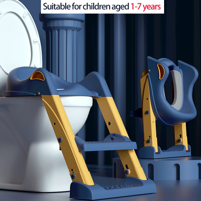 Folding Infant Potty Children's Pot Baby Toilet Training Chair With Adjustable Step Stool Ladder  Toilet Seat Boys Girls Potties
