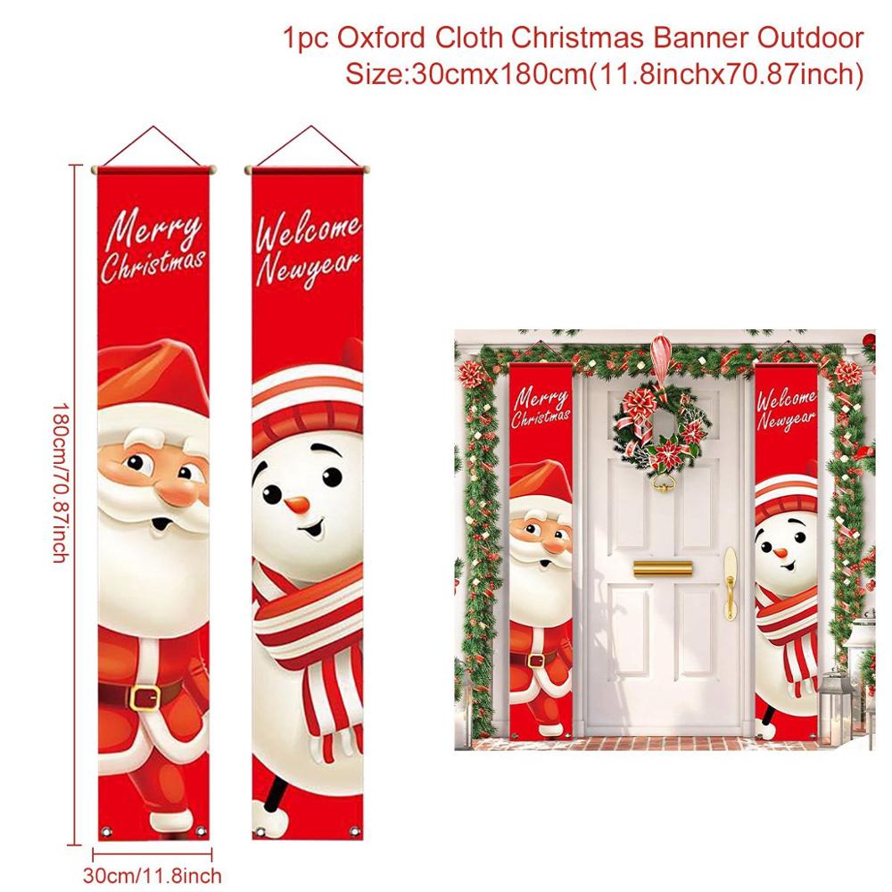 Santa Claus Christmas Banner Merry Christmas Decor For Home 2022 Christmas Ornaments Door Decor Xmas Navidad Noel Gifts New Year