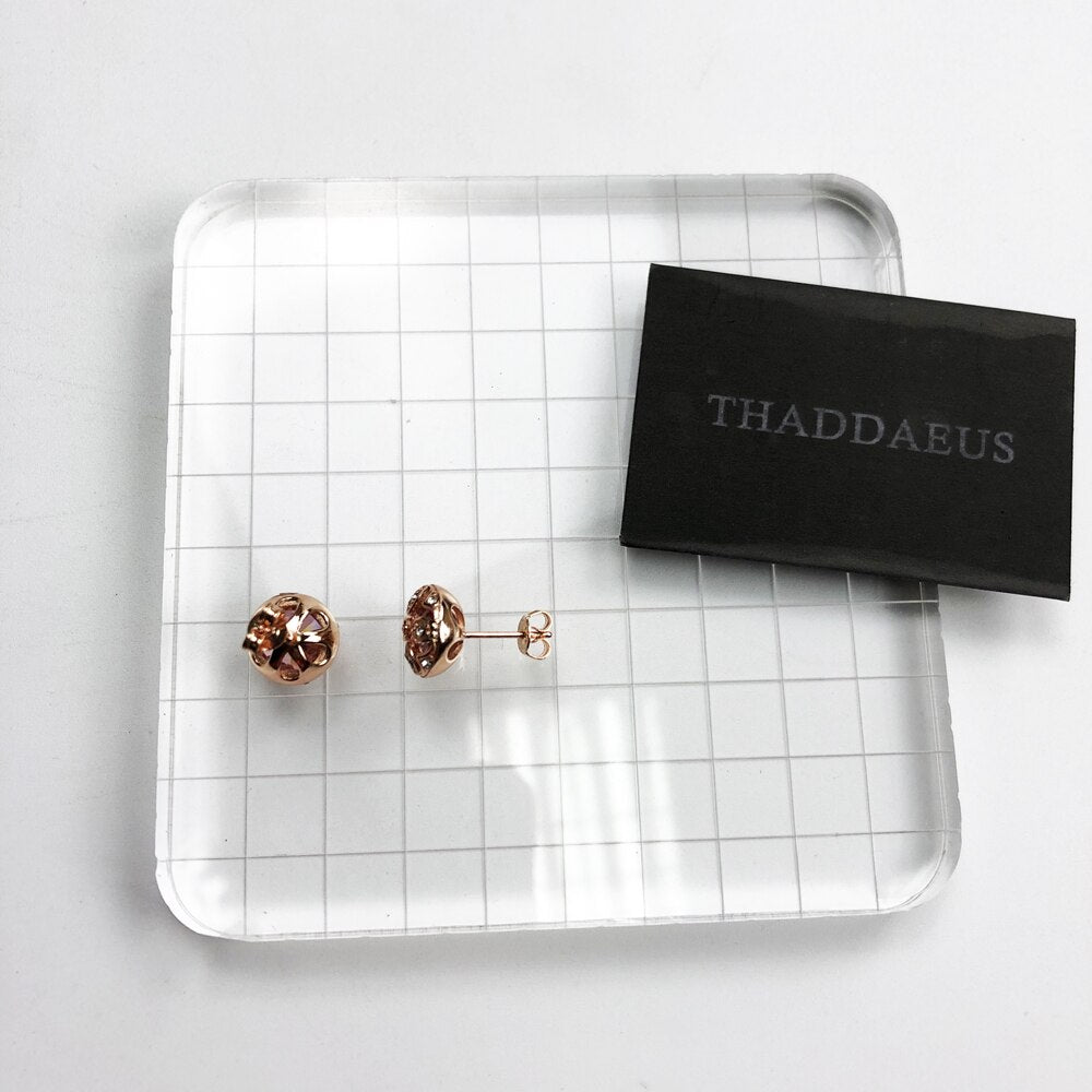 Rose Lotus Stud Earrings Europe Style Glam Fashion Jewerly For Women Gift In 925 Sterling Silver