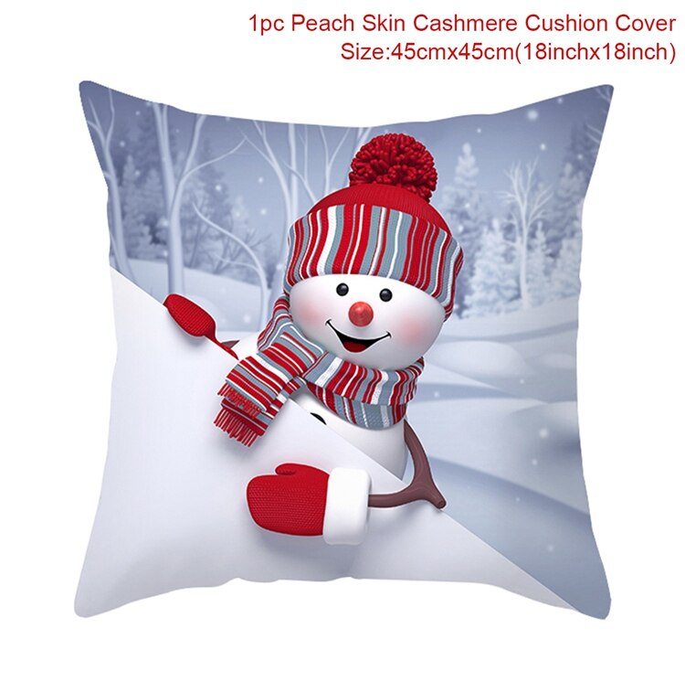Santa Claus Snowman Cushion Cover Merry Christmas Decorations For Home Navidad 2022 Christmas Ornaments Xmas Gift New Year 2023