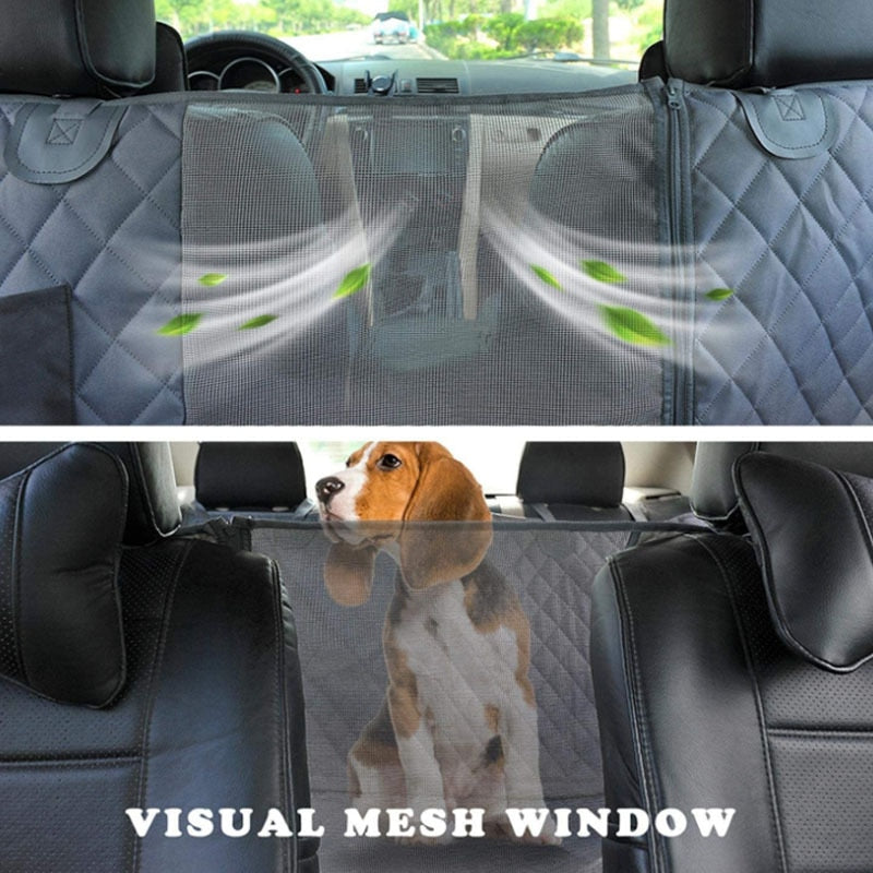 Pet Carrier Dog Car Seat Cover Waterproof With Pet Safety Belt Car Rear Back Seat Mat Hammock Cushion Protector - anconmall