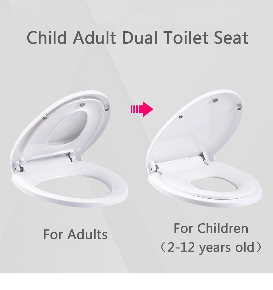 Double Layer Adult Child Toilet Seat Children's pot Training Cover Prevent Falling Toilet Lid For Kids Slow-Close Travel Pot