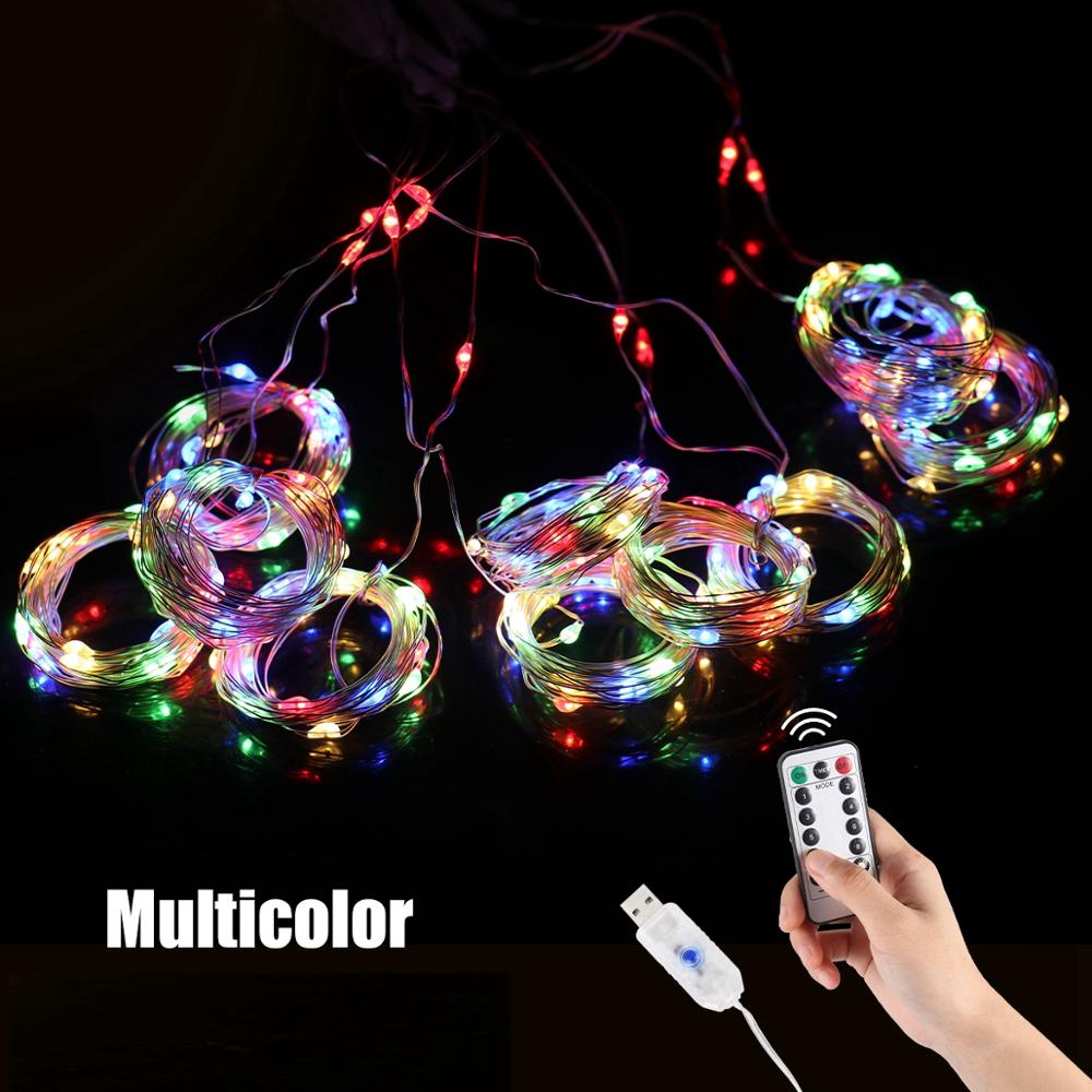 USB Christmas Curtain Light Garland Merry Christmas Decor for Home Christmas Ornaments Navidad 2022 Xmas Gifts New Year 2023