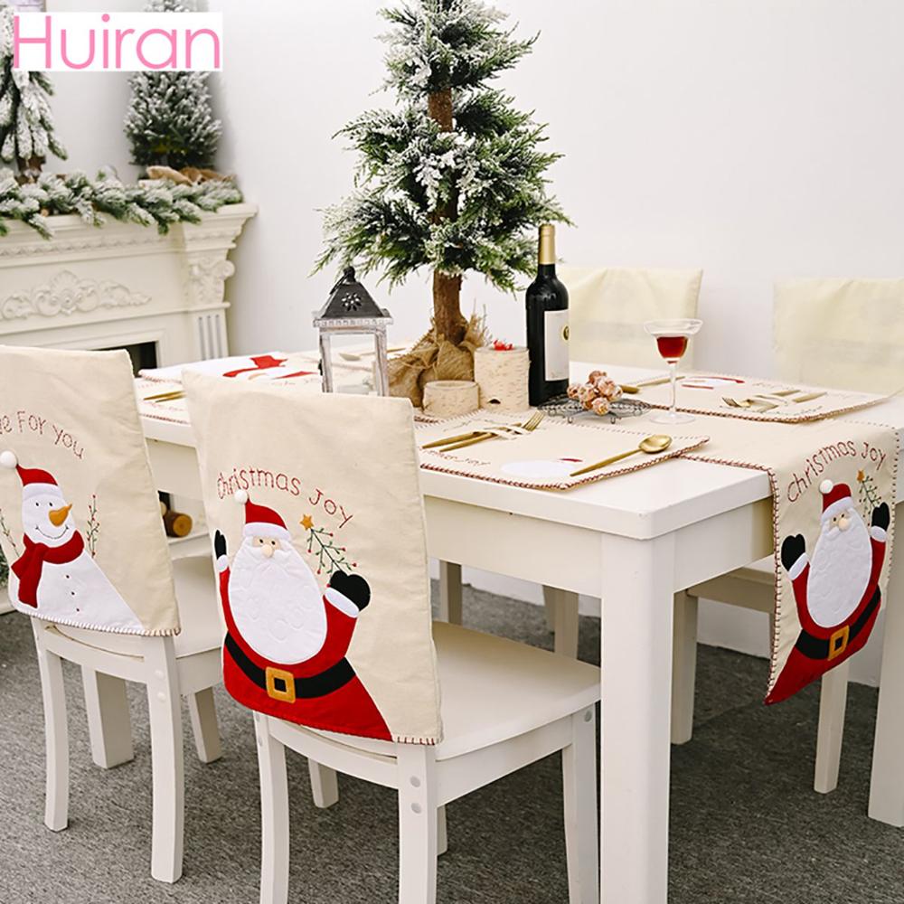 Santa Claus Snowman Cristmas Dining Table Set Merry Christmas Decor for Home Kitchen Navidad Decor Xmas 2022 Natal New Year 2023