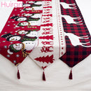 Huiran Linen Christmas Elk Snowman Table Runner Merry Christmas Decor For Home 2022 Xmas Ornaments New Year&#39;s Decor 2023 Navidad - anconmall