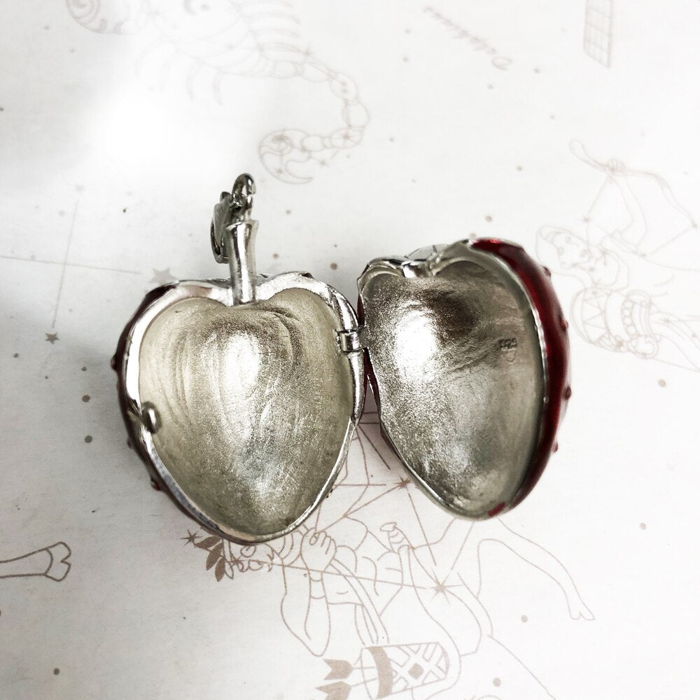 Pendant Red Strawberry Locket,2019 New Fashion Love Jewelry Europe Bijoux 925 Sterling Silver Accessories Gift For  Soul Woman