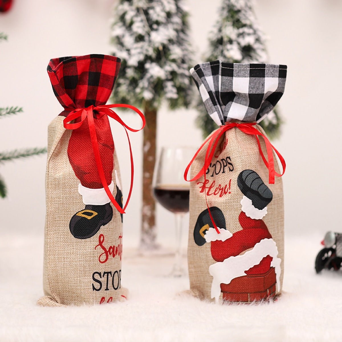Christmas Wine Bottle Cover Christmas Decorations For Home Santa Claus Christmas Ornament Table Decor 2022 Navidad Xmas Gift