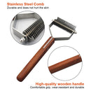 Pet Comb Nail Clippers Dog Grooming Wooden Handle Open Knot Comb Hair Removal Brush Float Nail Scissors For Dogs Cats - anconmall