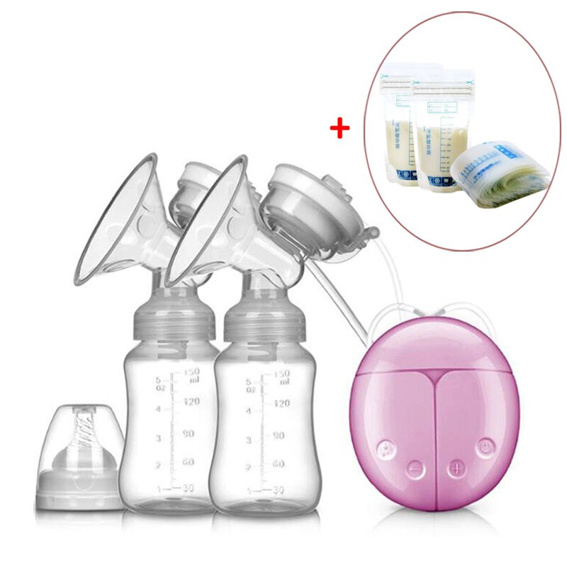 Electric breast pump & 30 pcs milk storage bag Feeding Breast Pumps Large Suction Breast Massage Milk Sucker Puller Milker Pump