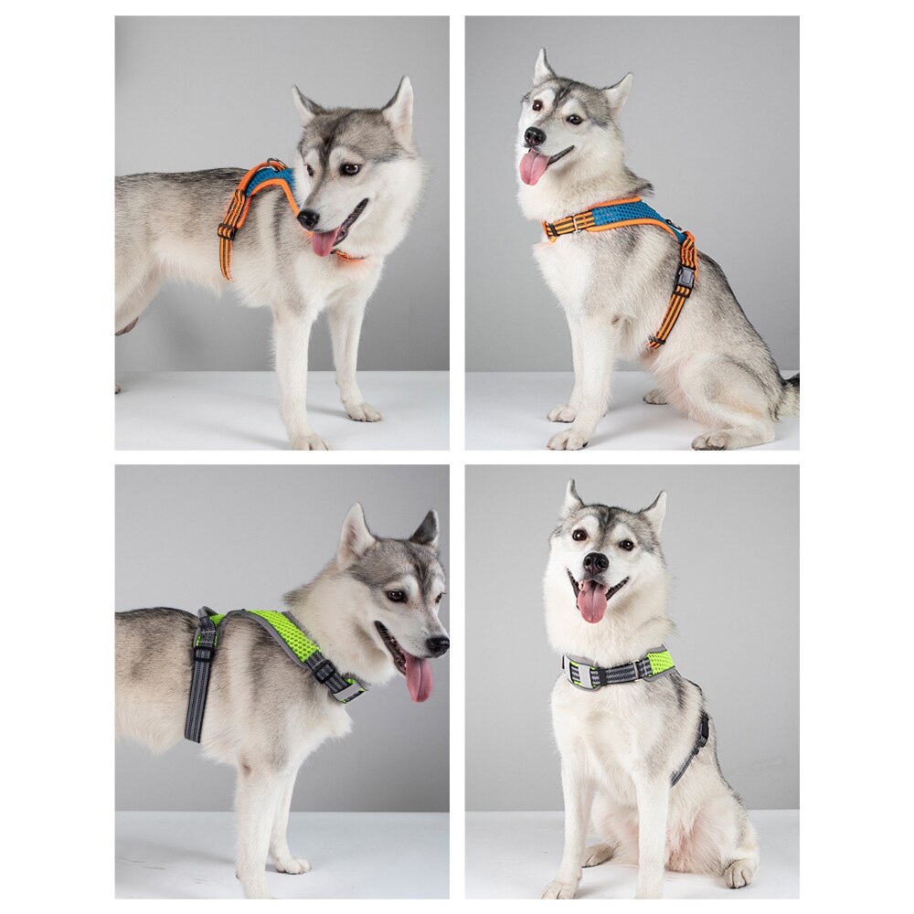 Summer Cooling Pet Harness Mesh Breathable Soft Vest Side Clip Dog Harness Reflective Adjustable Back D-Ring Dog Chest Strap - anconmall