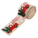5M Merry Christmas Burlap Ribbons DIY Gift Wrapping Wedding Party Decoration for Home Christmas Tree Ribbon Garland Wreath Bows