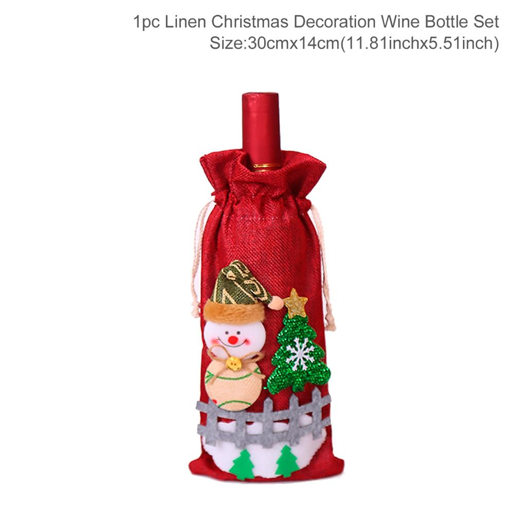 Christmas Wine Bottle Cover Merry Christmas Decorations For Home 2022 Christmas Ornament New Year 2023 Xmas Navidad Natal Gifts