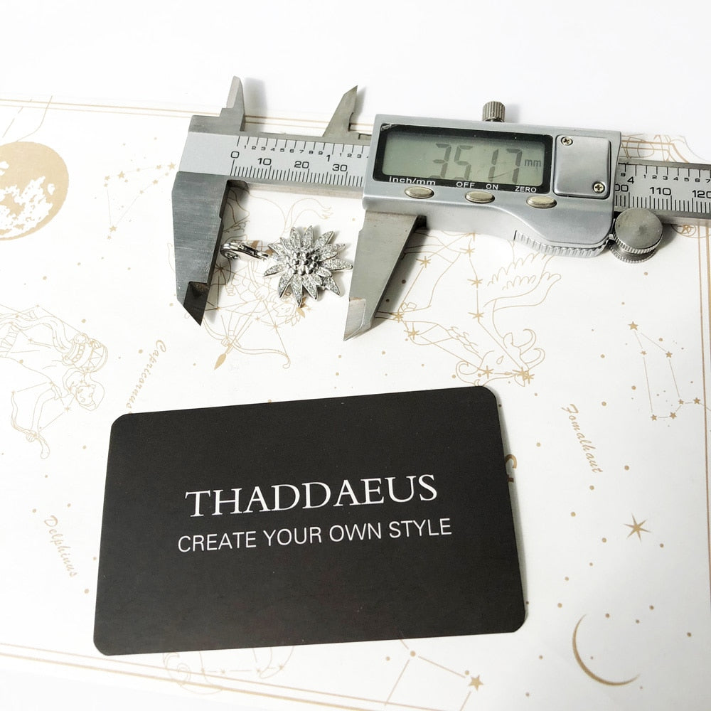 Necklace Edelweiss,2021 Winter Brand New Romantic Fine Jewelry Europe 925 Sterling Silver Bijoux Gift For Women