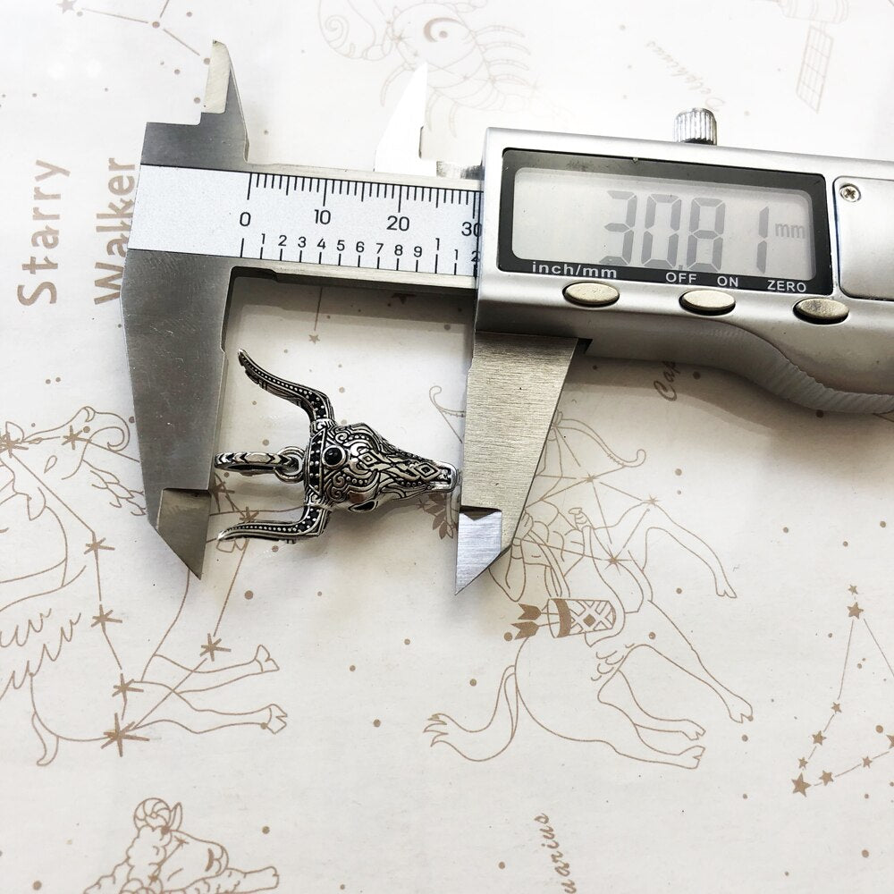 Pendant Blackened Bull Head Brand New Fine Jewelry Accessories 925 Sterling Silver Gift For Women & Men