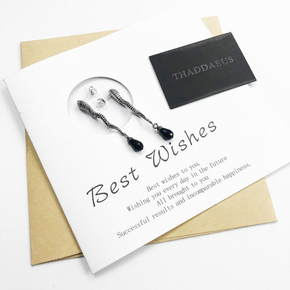 Snake & Crystal Drop Earrings,Europe Style Glam Fashion Good Jewerly For Women,2017  Gift In 925 Sterling Silver,Super Deals