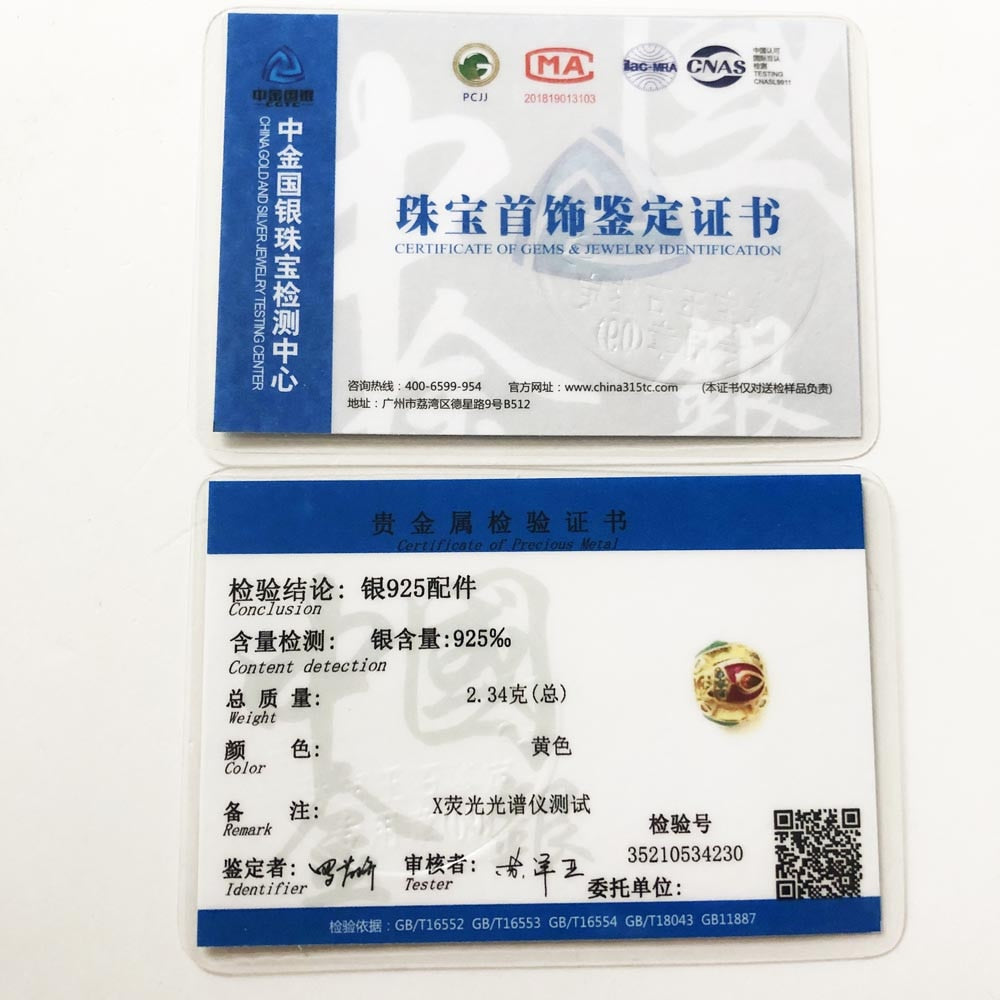 Charm Beads Golden Bug New 925 Sterling Silver Colourful Jewelry Lucky Accessories