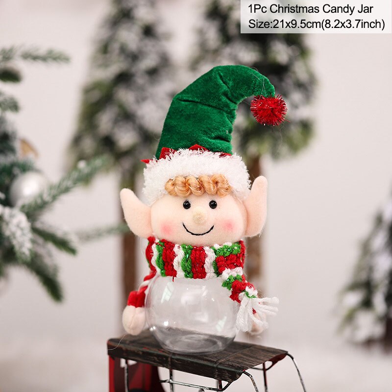 Christmas Elf Candy Jar Gift Bag Christmas Decorations for Home Santa Storage Bottle Xmas Sweet Box Child Kid Gifts Navidad 2022