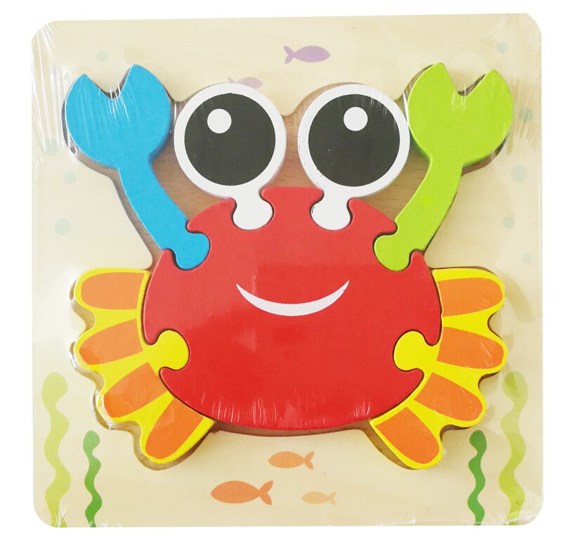 3D Shape Cognition Board Children's Jigsaw Puzzle Wooden Toys Kids Educational Toy Baby Montessori Learning Match Tangram Toys