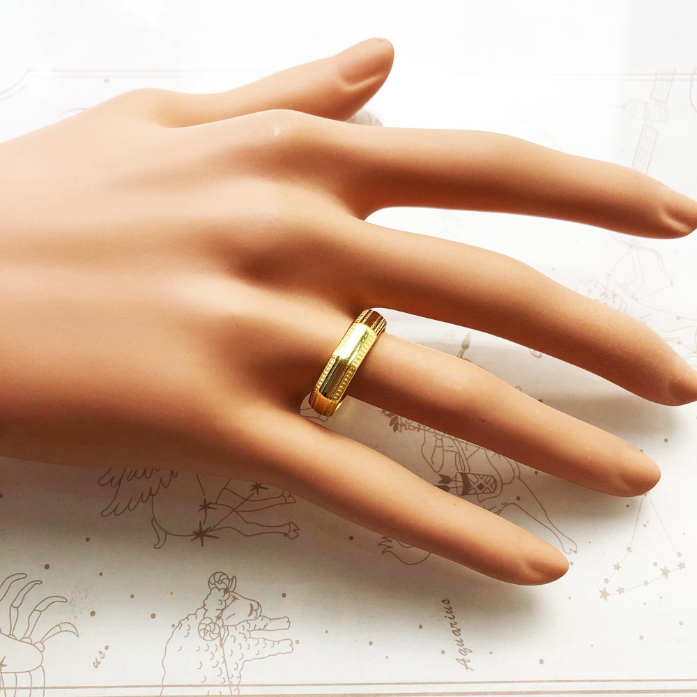 Couples’ Ring Angular Gold,TrendyFine Jewerly For Women Men Autumn Modern Gift In 925 Sterling Silver